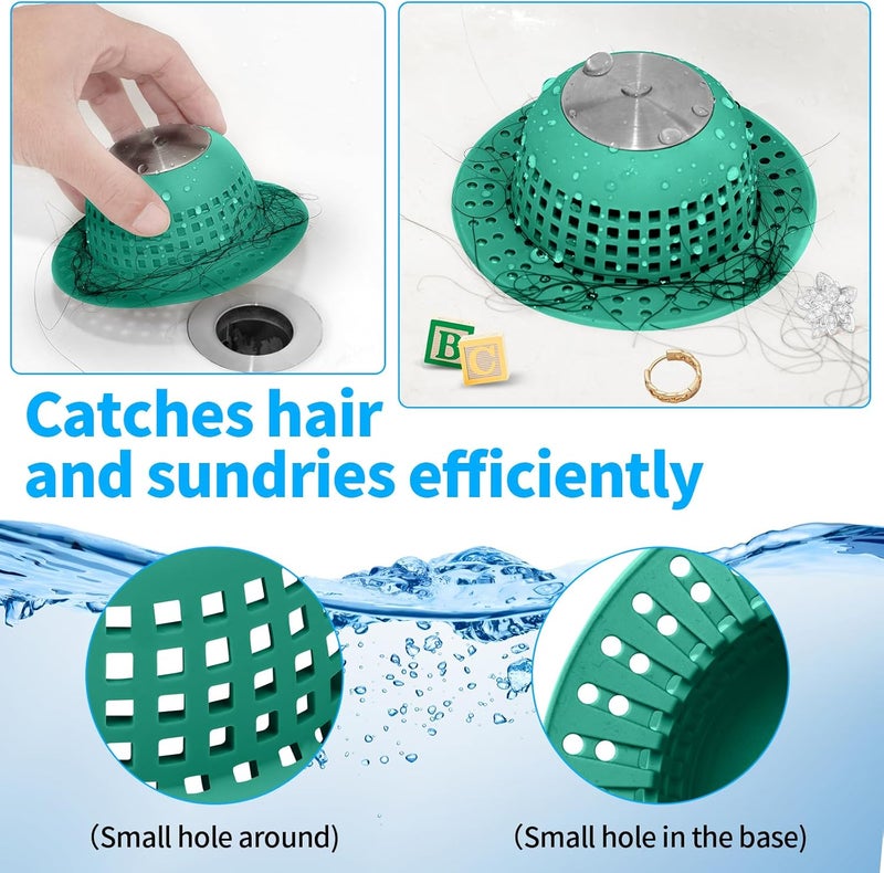 Aluvor Shower Drain Hair Catcher Bathtub Drain Cover Shower Protector for Pop-Up & Regular Drains - Image 5